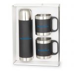 GT-53 9oz Stainless Steel Mugs & 16.5oz Thermos Giftset BLACK