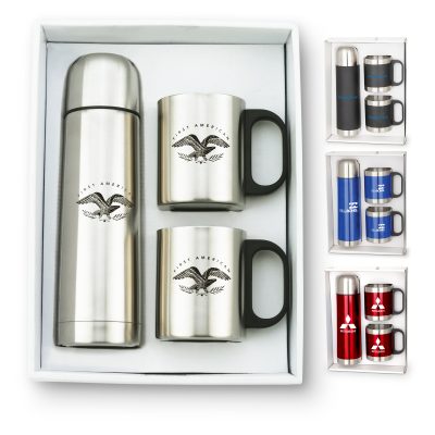 GT-53 9oz Stainless Steel Mugs & 16.5oz Thermos Giftset