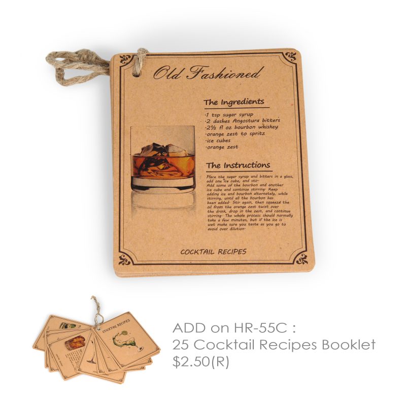 HR-55C Cocktail Recipe Booklet add-on option
