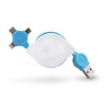SJ-59 Retractable 3-in-1 Charger Cable BLUE BLANK