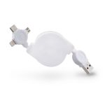 SJ-59 Retractable 3-in-1 Charger Cable WHITE BLANK