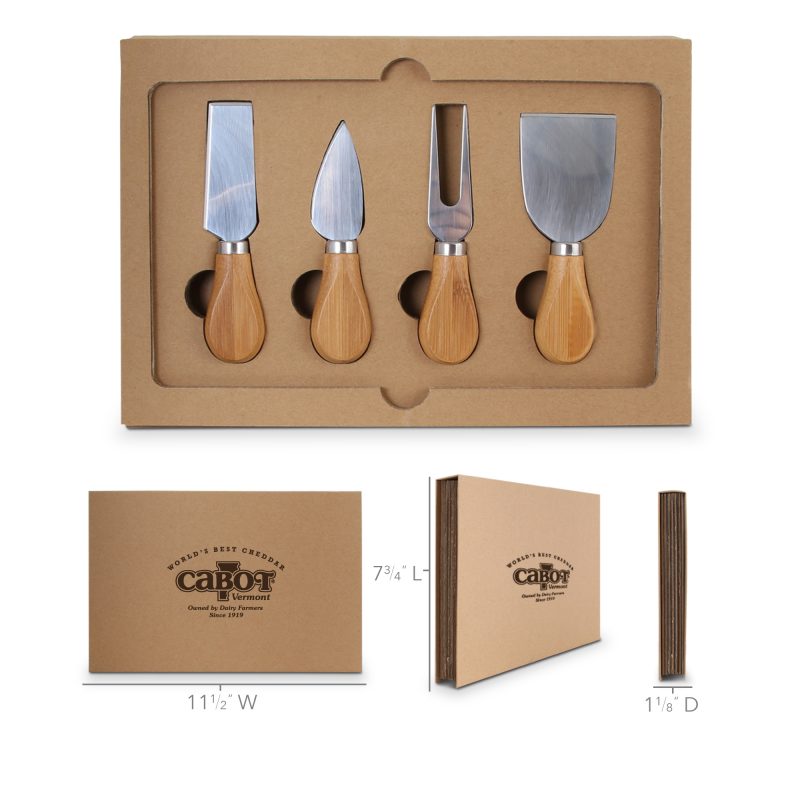BA-67 5-Piece Cheese Knife Set & Slate Cutting Board w/ Gift Box