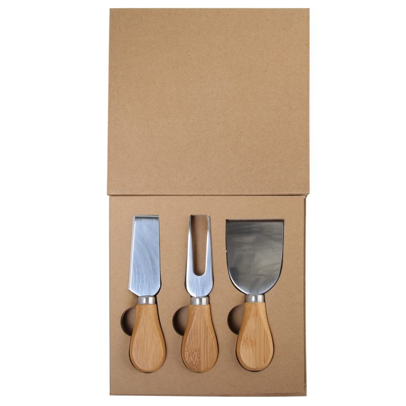 3-Pc Cheese Knife Set with Cardboard Gift Box