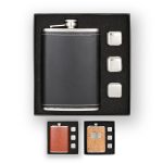 GT-48 Flask & Whiskey Cube Leatherette Set BLANK