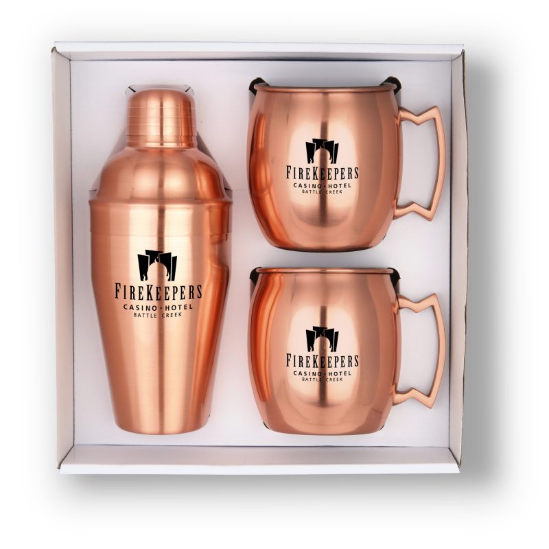 GT-63C Cocktail Shaker & Mule Mug Gift Set (Copper)
