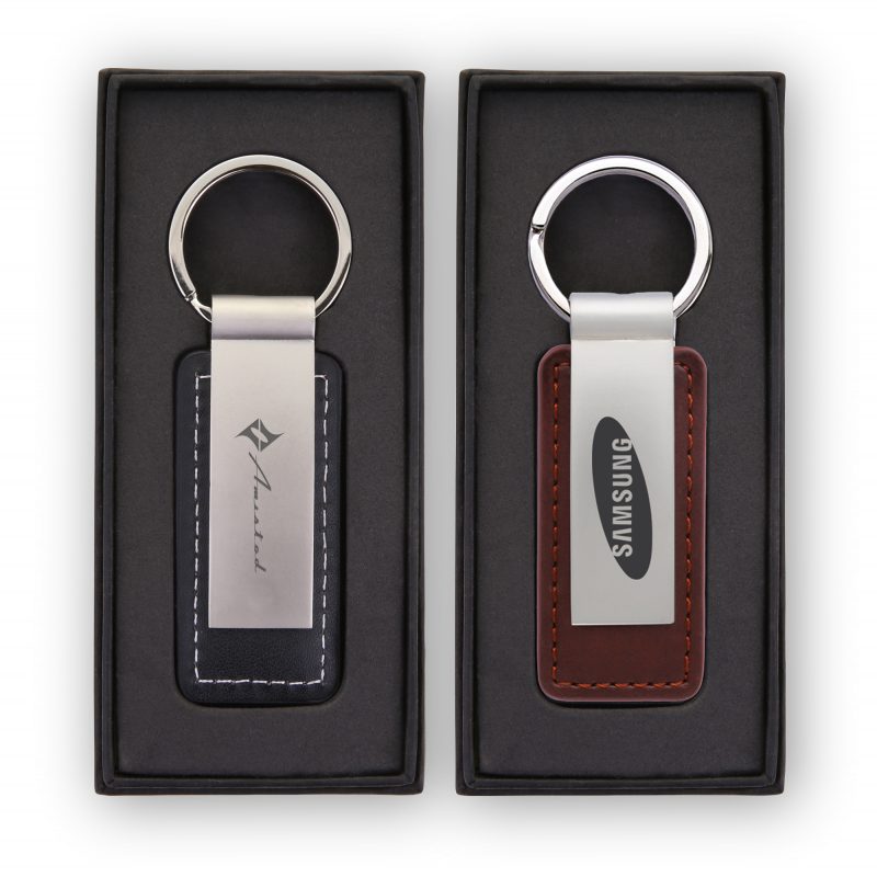 GT-11T Leatherette & Metal Keychain in Giftbox