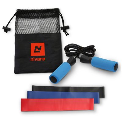 HR-92 Jump Rope & Resistance Band Exercise Kit BLUE